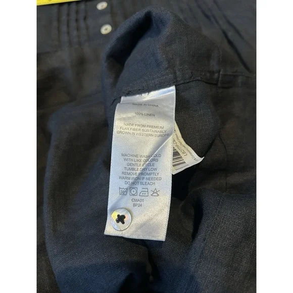 Quince Women 100% European Linen Short Sleeve Swing Dress Black Size Large - Picture 5 of 9